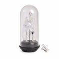 thumbnail image 2 of Miwamany Halloween Skeleton Cloche Dome Light, Red Eyes Glowing Tabletop Decor, Spooky Figurine with Gauze for Home Party Shelf Display Ornament, 2 of 4