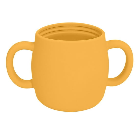 Silicone Preschool Cup - Baby Training Open Cup with Handle, suitable for children over 6 months old - yellow