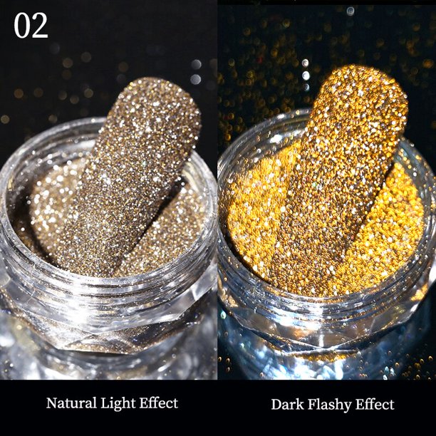 Polvo reflectante para uñas, purpurina brillante, cristal de diamantes de imitación, lentejuelas, pigmento cromado, esmalte de Gel UV, decoración de uñas