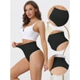 thumbnail image 3 of Unique Bargains Women's High-Waisted Briefs Invisible Thong Stretchy Comfortable Underwear L Black, 3 of 6