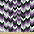 thumbnail image 2 of Ambesonne Chevron Fabric by the Yard Upholstery, Zig Zag Retro Arrows, 1 Yard, Purple White Black, 2 of 5