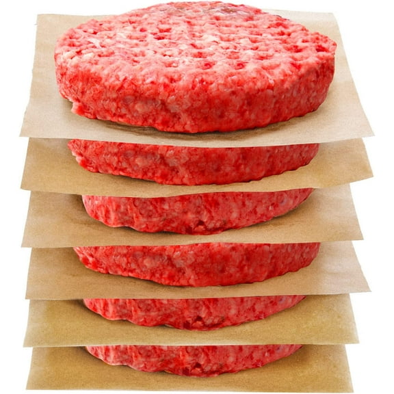 GeeRic 500 Pcs Unbleached Parchment Paper, Heavy Duty Square 7" x 7" inches Burger Paper,Pre-Cut Non-Stick Wax Paper Sheets for Separate Burgers Cookies Reusable 500 Count