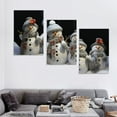 thumbnail image 4 of Nawypu Christmas Snowman Wall Art Santa Claus Hat and White Posters Five Smiling Snowmans Canvas Picture Framed Artwork Painting for Bedroom Office Home 12''x16''X3, 4 of 4