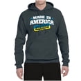 thumbnail image 2 of Made In America With Ukrainian Parts Unisex Graphic Hoodie Sweatshirt, Charcoal, Medium, 2 of 4