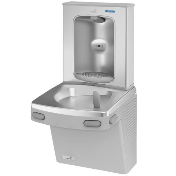 Oasis 507026 Versacooler II Single Drinking Fountain, Greystone, Refrigerated 8 GPH, Stainless Steel Electronic Bottle Filler