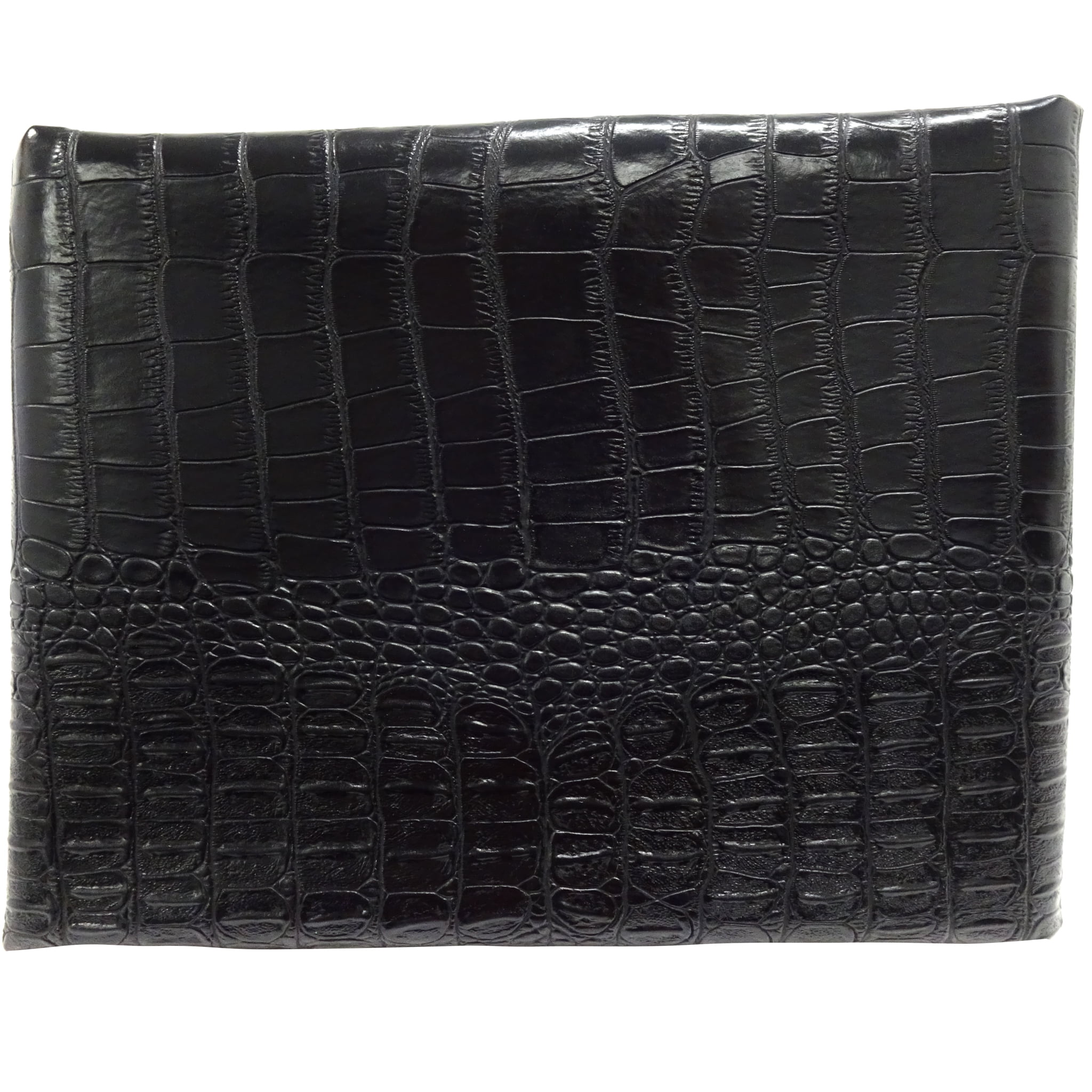 SHASON Textile Faux Leather Crocodile 2 Tones Print Upholstery Fabric, White/Gold.