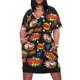 thumbnail image 1 of Vestido largo holgado con bolsillo para mujer traje de verano cómic explosión, 1 of 6