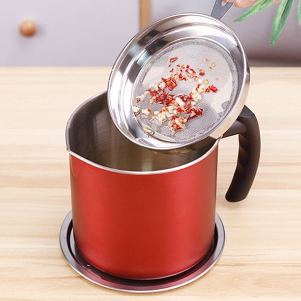Pot à Filtre à Huile En Acier Inoxydable Ymxygz - Pour Filtrer Et Stocker Graisse De Bacon, Huile De Friture