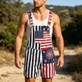 thumbnail image 2 of American Flag Overalls Men Shorts Loose Fit Festival Jumpsuits Patriotic Work Bibs Coveralls Casual Outdoor Summer Fourth of July Clothes, 2 of 5