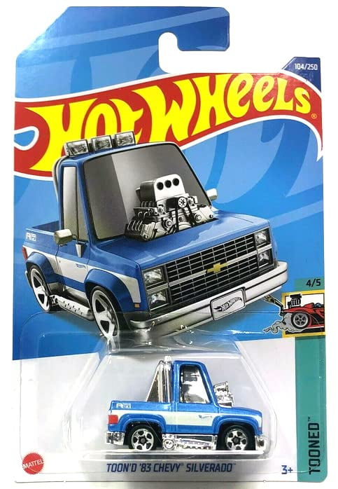 — Lot Of 2 Free Shipping Hot Wheels 2022— Toon’D 83 Chevy Silverado Tooned 4/5