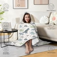 thumbnail image 4 of Wearable Blanket,LightColor Cartoon Dinosaurs Pattern Hooded Wearable Sherpa Blanket for Adults & Teens,Winter Poncho Shawl Wrap Cape Thick Warm,60"x80", 4 of 5