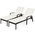 thumbnail image 2 of Gymax 2PCS Adjustable Patio Rattan Chaise Recliner Lounge Chair w/ Cushion, 2 of 8