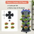 thumbnail image 6 of 1 Pack 5-Tier Stackable Vertical Planter Tower with Wheels & Tools – Indoor/Outdoor Pots for Strawberries, Herbs, Flowers (Dark Gray), 6 of 16