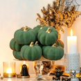 thumbnail image 5 of SMKE Artificial Pumpkins Set 12 Pcs Assorted Small Pumpkins Realistic Fall Decorative Pumpkins For Halloween Thanksgiving Home Kitchen Table Garden Outdoor&nbsp;Faux Pumpkins Bulk Fake Pumpkins, 5 of 8