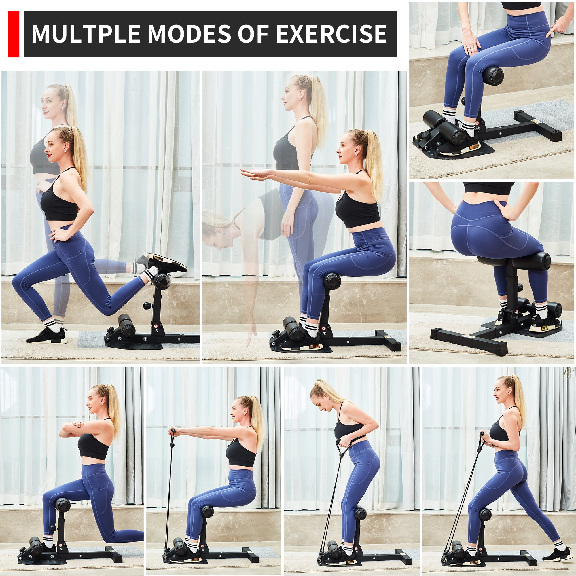 leikefitness Deluxe Multi-Function Deep Sissy Squat Bench