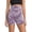 Purple, variant on PEIBang Women's Stretchy Seamless Camo Print Bike Shorts,Wide Compression Waistband Ribbed Texture Sport Short Pants Purple L
