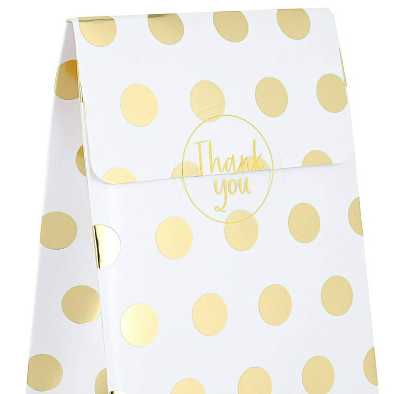 Partay Shenanigans Wedding Welcome Bags - 24 Piece Elegant Wedding Gift Bags with Word ‘’Welcome’’ Embossed in Gold Foil Letters - 4.75 x 8 x 10.25