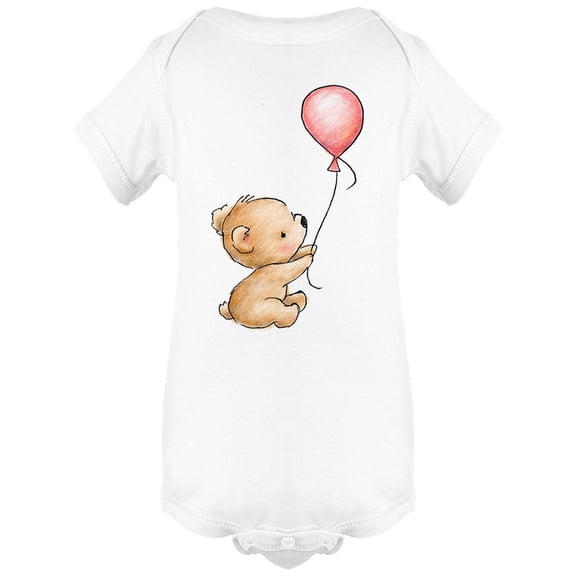 Teddy Bear With Red Balloon Bodysuit Infant -Image by Shutterstock,  Newborn