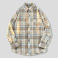 thumbnail image 2 of Casual Sweaters for Men Slim Fit Clearance Shirts for Men Spring Winter Casual Plaid Long-sleeved Lapel Top, 2 of 4