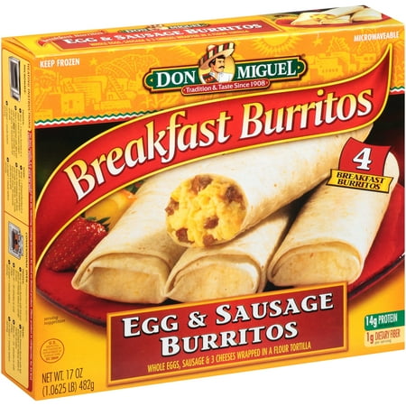 Don Miguel�� Egg & Sausage Breakfast Burritos 4 ct Box