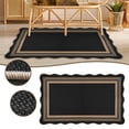 thumbnail image 2 of SUYOLL 3x5 Outdoor Patio Rug Washable Black Modern Indoor Kitchen Rug Farmhouse Neutral Non- Scalloped Carpet For Living Room Backyard Entryway, 2 of 7