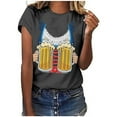 thumbnail image 1 of Pompotops Blouse Décontractée Mode Femme Imprimé Oktoberfest Col Rond T-Shirt Blouse Imprimée Tee Liquidation, 1 of 4