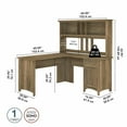 thumbnail image 3 of Bush Furniture Salinas Farmhouse 60 in L Shape Desk with Hutch, Box Drawer and Storage Cabinet in Reclaimed Pine (Ships in 2 boxes), 3 of 7