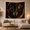 Powerful Wolf Face, variant on Fierce Wolf Face in a Fractured Fiery Landscape, Mysterious Gothic for Wildlife Enthusiasts, Dark Fantasy Wall Art, Halloween Gift Tapestry Wall Hanging for Living Room and Bedroom