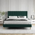 thumbnail image 2 of AUFANK Queen Bed Frame Upholstered Platform with Wooden Slats, Noise-Free, Green, 2 of 6