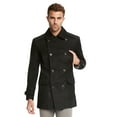 thumbnail image 3 of 9 Crowns Men's Euro Slim Fit Wool Peacoat Winter Jacket (Jones Black, Medium), 3 of 5