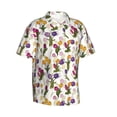 thumbnail image 2 of Uemuo Tulips Flowers Printed Regular Fit Short Sleeve Casual Hawaiian Shirt for Men,Aloha shirt,Tropical shirt,Floral print shirt,Vacation Beach shirt-Medium, 2 of 9