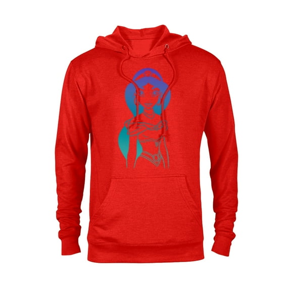 Disney Aladdin Princess Jasmine Gradient Sketch T-Shirt - Pullover Hoodie for Adults - Customized-Red Heather