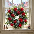 thumbnail image 4 of Miwamany 4th of July Wreath, Patriotic Wreaths for Front Door, Red White Blue Spring Summer Door Wreaths for Independence Day, Wreath for Front Door Wall Window Home Porch Decor, 4 of 9