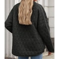 thumbnail image 6 of Female Quilted Jacket Casual Winter Open Front Button Down Puffer Coat Outwear Cardigan Black XXL, 6 of 8