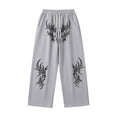 thumbnail image 4 of XIAOCHA Men's Gothic Tribal Print Sweatpants Baggy Fit Full Length Drawstring Waist Track Pants Soft Edgy Street Trousers, 4 of 4