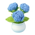 thumbnail image 5 of Knitted Flower Realistic Artificial Flowers Low Maintenance Crochet Flower Potted Plant for Home Decor, 5 of 7