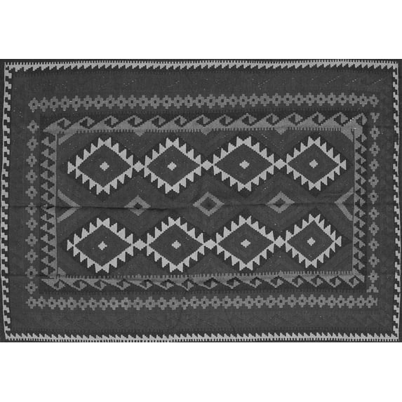 Ahgly Company Indoor Rectangle Southwestern Gray Country Area Rugs, 8' x 10'
