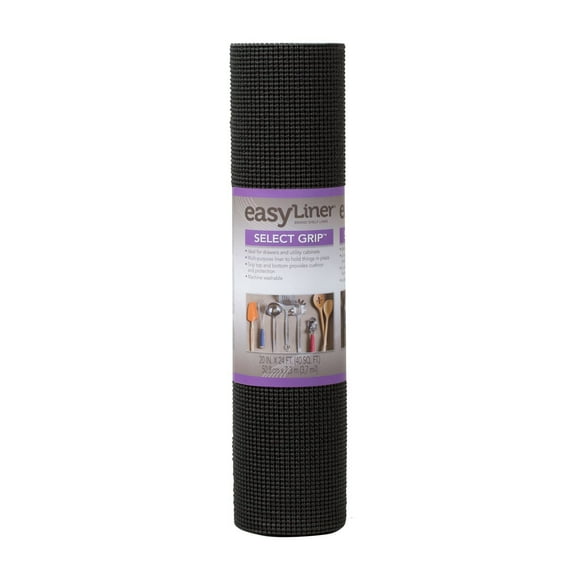Select Grip EasyLiner Brand Shelf Liner, Black, 20 in. x 24 ft.