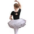 thumbnail image 2 of YTDSCS Kids Toddler Girls Gymnastics Leotards with Skirt Summer Girls Dance Outfit 3-11 Years Cotton Practice Clothing Short-Sleeved Biketards for Girls, 2 of 9