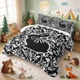thumbnail image 3 of Erosebridal Bunny Bed Spread Queen for Girls, Black Damask Queen Coverlet Set, 3pcs 1 Quilt and 2 Pillowcases, 3 of 7