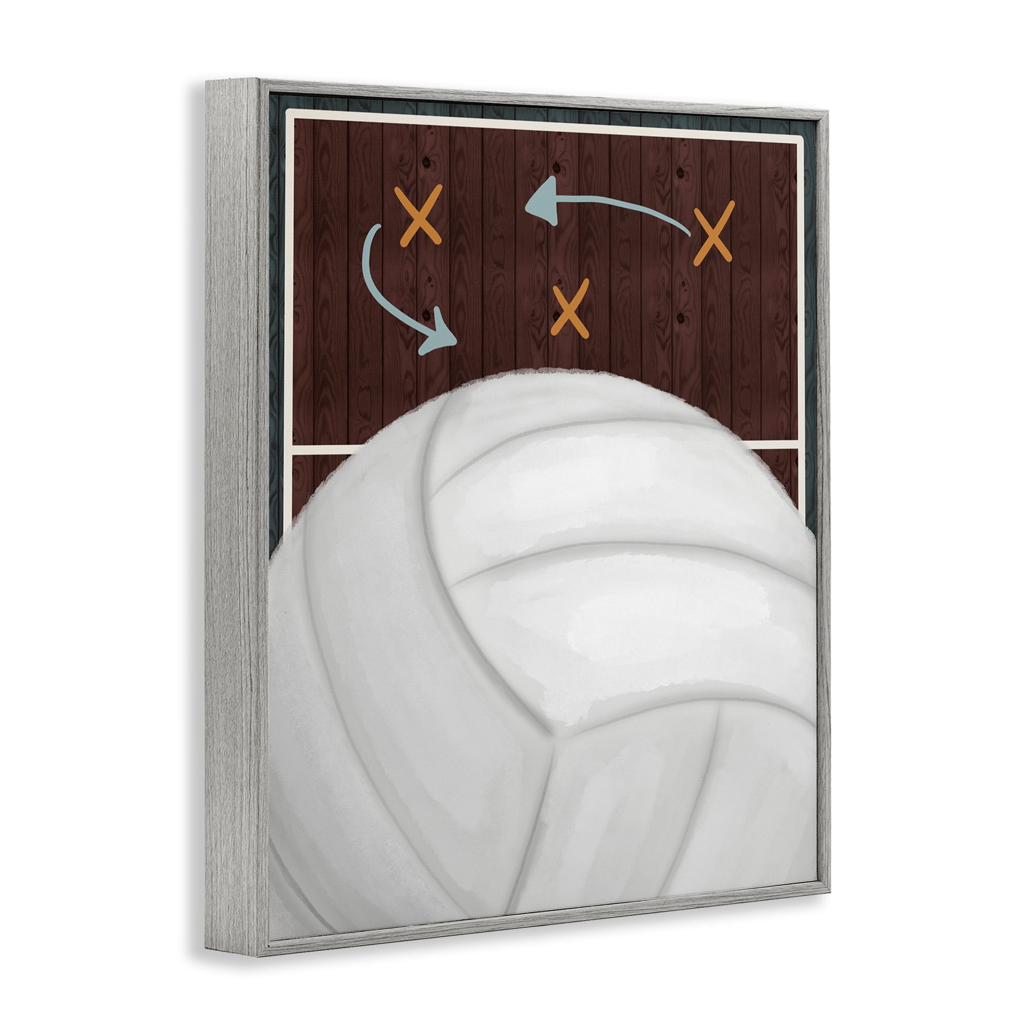 Stupell Industries Volleyball Court Tactics Gray Framed Giclee Art, design by Jennifer Stith