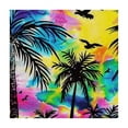 thumbnail image 4 of WYYP Palm Tree Birds Rainbow Tie Dye Square Tablecloth with Elastic Edge 100% Polyester Fiber 40*40, 4 of 8