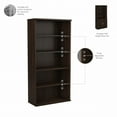thumbnail image 3 of Studio C Tall 5 Shelf Bookcase in Black Walnut - Engineered Wood, 3 of 5