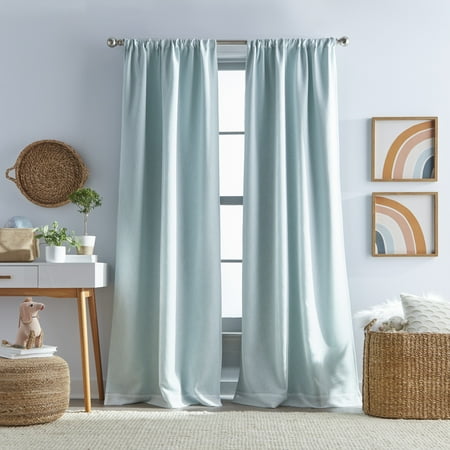 UPC: 0646998701644 | Dream Factory Cleo Poletop Lined Pale  Aqua  37  x 84  (2 piece set)