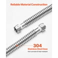thumbnail image 2 of VEVOR Water Heater Kit, 18 Inch Length Water Heater Flex Connector, Waters Heaters Installation Kit with 3/4" FIP x 3/4" FIP Inlet & Outlet Connection for Bathroom, Kitchen, Laundry Room, Boiler Room, 2 of 9