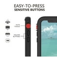 thumbnail image 4 of BELTRON aquaLife iPhone X Waterproof, Shock & Drop Proof, Dirt Proof, Heavy Duty Underwater Diving Swimming Case IP68 Rated MIL-STD-810G Certified Features: 360 Watertight Sealed Design Black/Red, 4 of 9