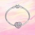 thumbnail image 2 of NINGAN Heart Bead Silver Bracelet Charms, Forever & Always, 925 Sterling, 2 of 6