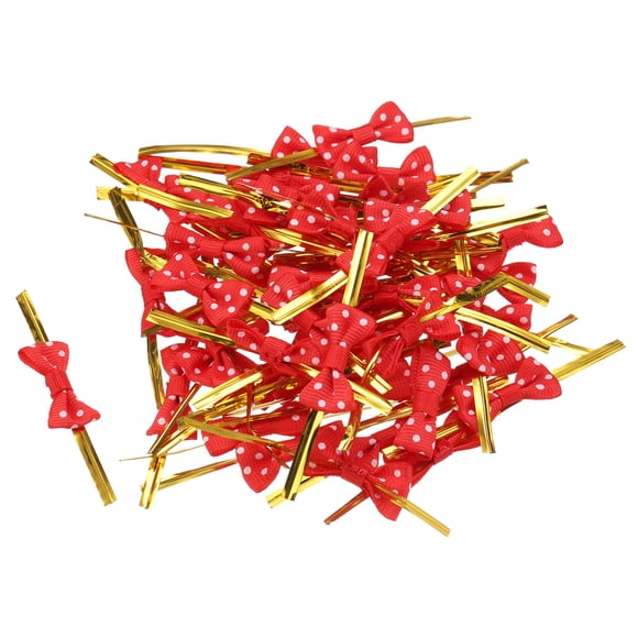 Uxcell Foil Twist Ties 3.1" Plastic Closure Tie for Bread, Candy Red 100Pcs
