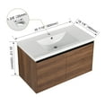 thumbnail image 5 of Brown 36 Inch Bathroom Vanity with resin Countertop Sink, 2 Doors Bathroom Cabinet Set, 5 of 9