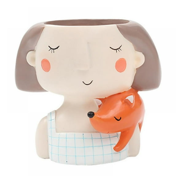 Succulent Planter Pot,Girl Modern Minimalist Resin for Office,Desk,Window House Balcony Landscape Creative Decorative Flower Pot